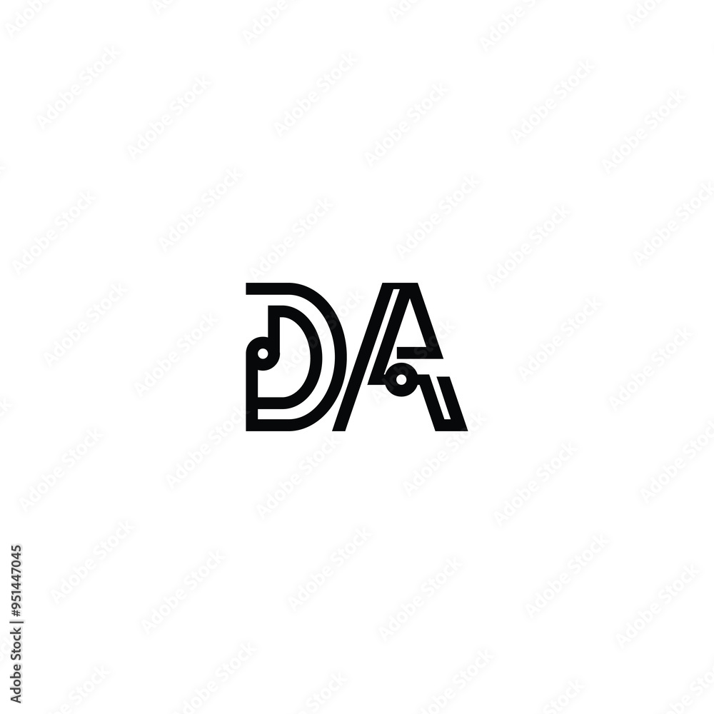 DA monogram logo design letter text name symbol monochrome logotype alphabet character simple logo DA monogram logo design letter text name symbol monochrome logotype alphabet character simple logo