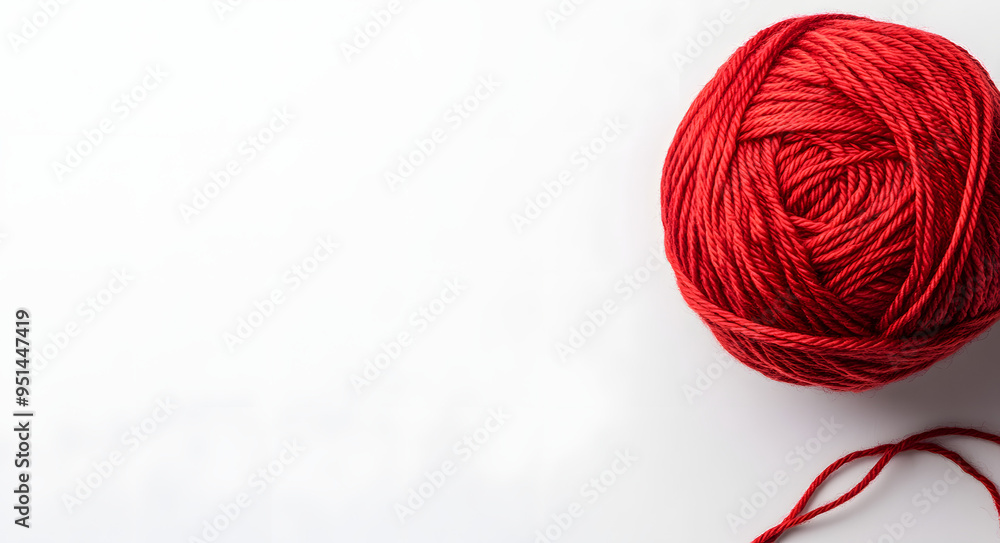 Photo of a Ball of Red Yarn on a White Background, Side View, Highlighting the Simplicity and Craftsmanship of Knitting Materials, Ideal for Representing Handcrafting, Textile Arts, and DIY Projects, Photo of a Ball of Red Yarn on a White Background, Side View, Highlighting the Simplicity and Craftsmanship of Knitting Materials, Ideal for Representing Handcrafting, Textile Arts, and DIY Projects,