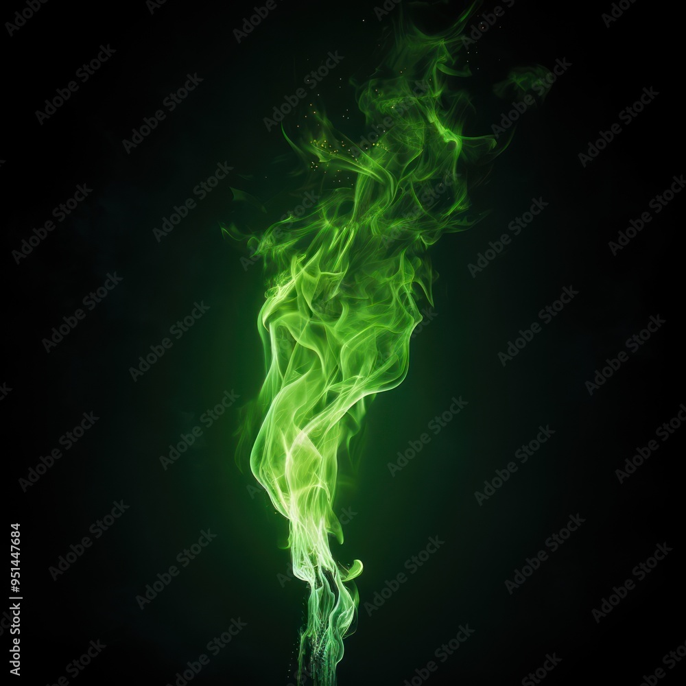 Vibrant green flame abstract art Vibrant green flame abstract art