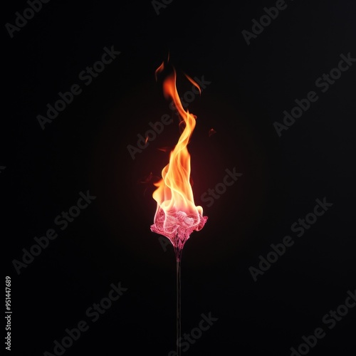 Burning rose against dark background