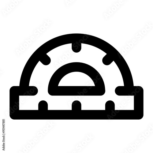 protractor, measurement, ruler, stationary, classroom outline icon