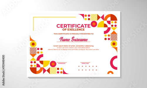 Modern flat certificate design template

