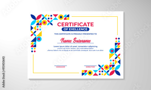 Modern flat certificate design template

