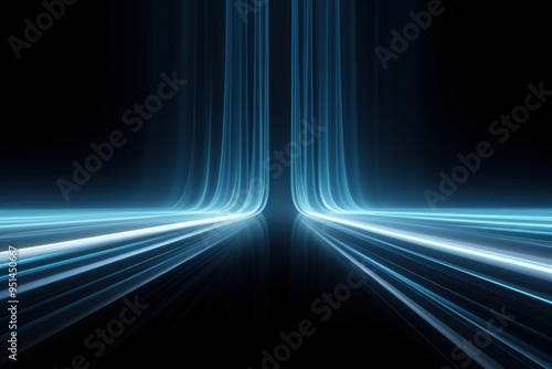 Futuristic glowing light trails