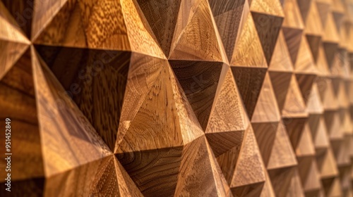 Wallpaper Mural Wooden Triangle Pattern Torontodigital.ca