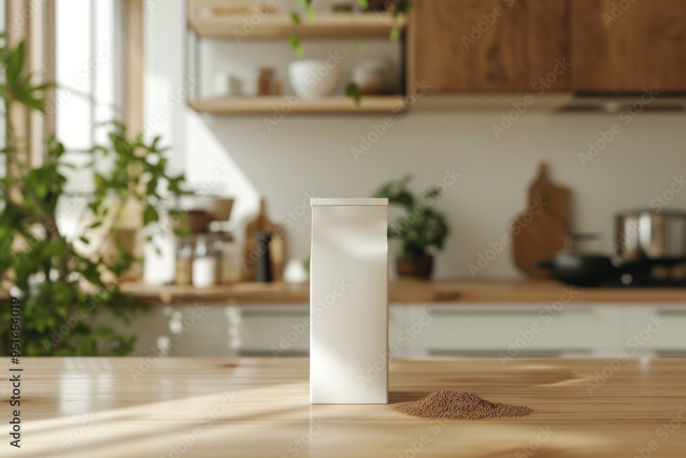 Obraz premium Packaging group set kitchen table flooring.