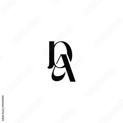 DA monogram logo design letter text name symbol monochrome logotype alphabet character simple logo