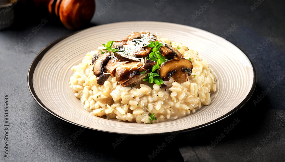 Creamy Risotto with Sautéed Mushrooms and Parmesan Creamy Risotto with Sautéed Mushrooms and Parmesan