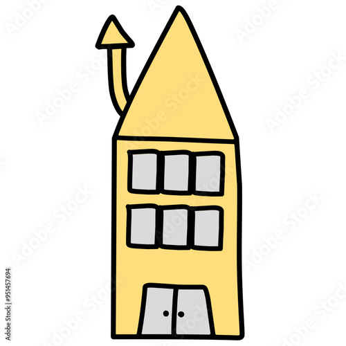 doodle illustration of a house or multi-storey building