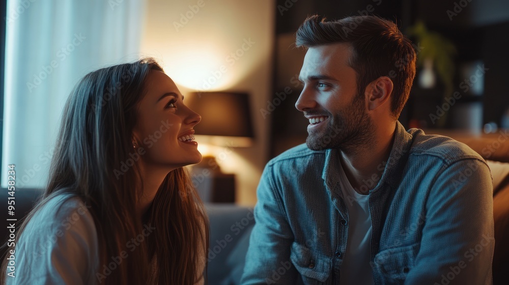 Handsome man and beautiful woman lounging together Handsome man and beautiful woman lounging together