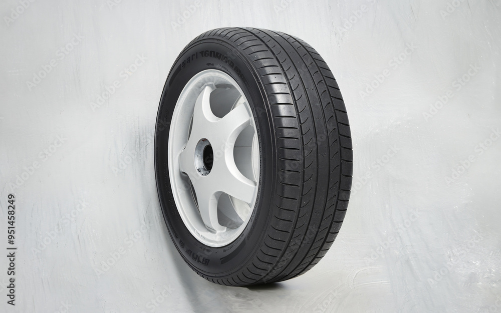 Naklejka premium Tire and Alloy Wheel