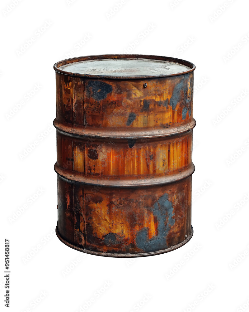 Rusted Oil Drum Isolated on Transparent Background, High-Resolution Industrial Image Rusted Oil Drum Isolated on Transparent Background, High-Resolution Industrial Image
