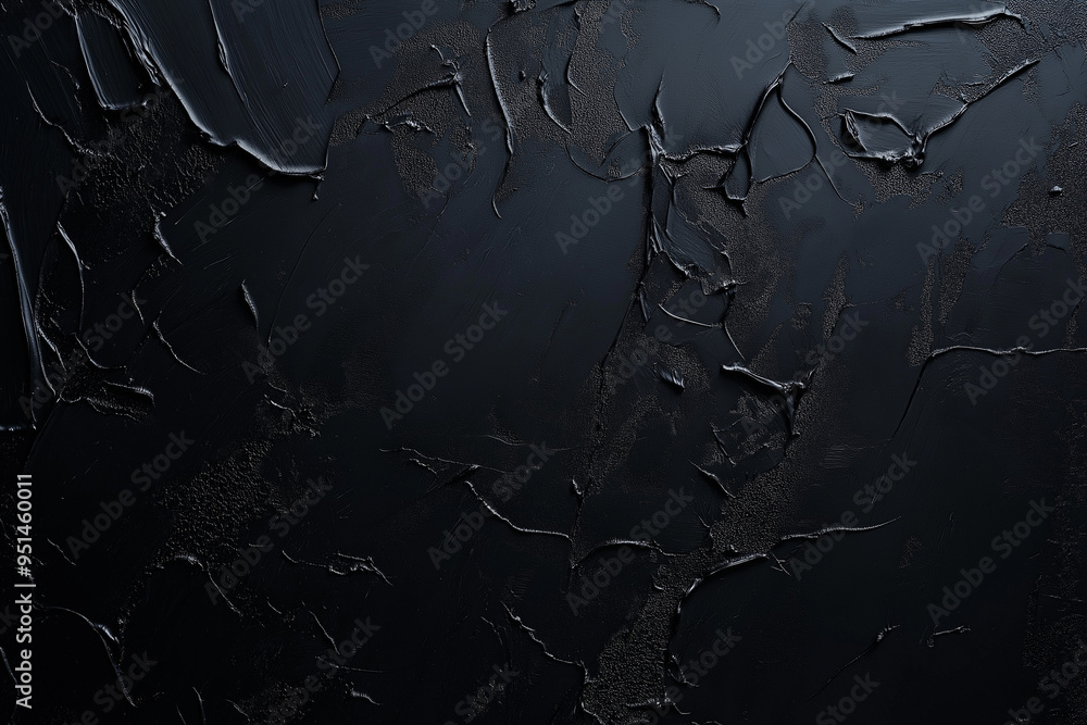 Fototapeta premium Abstract black matte background, dark painted wall texture, close-up design. AI generation.