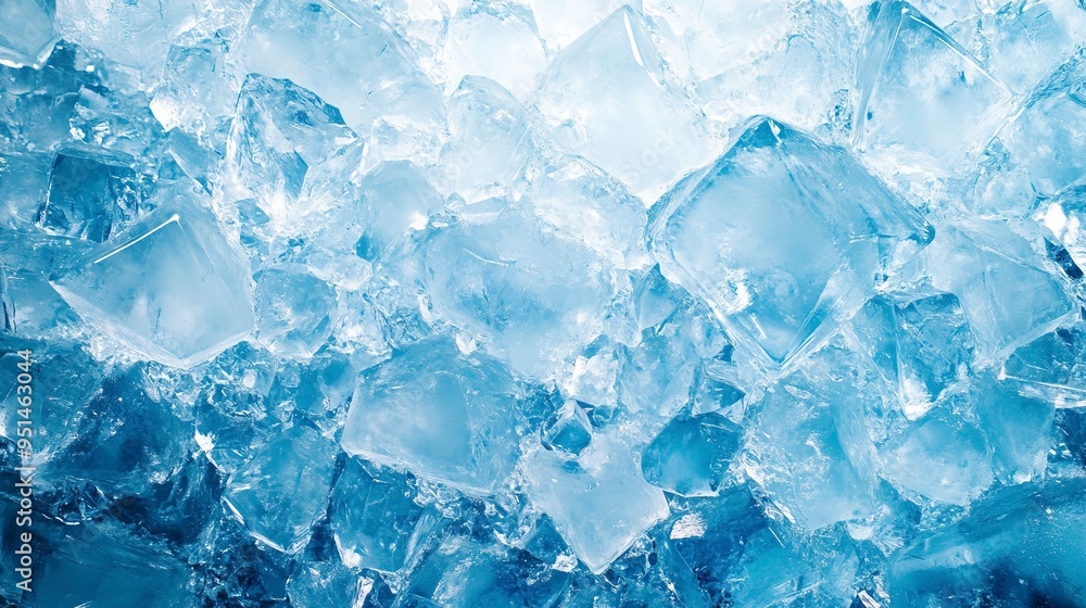 Crystal ice texture with blue background. cold product background. Crystal ice texture with blue background. cold product background.