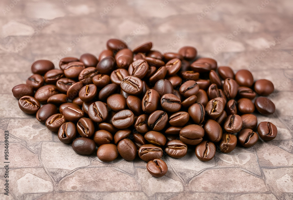 Obraz premium Roasted coffee beans on a textured background
