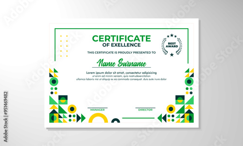 Modern flat certificate design template

