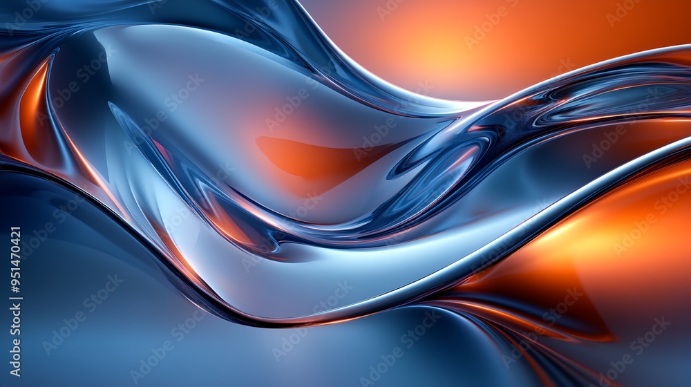 Fototapeta premium a wavy design in blue and orange colors