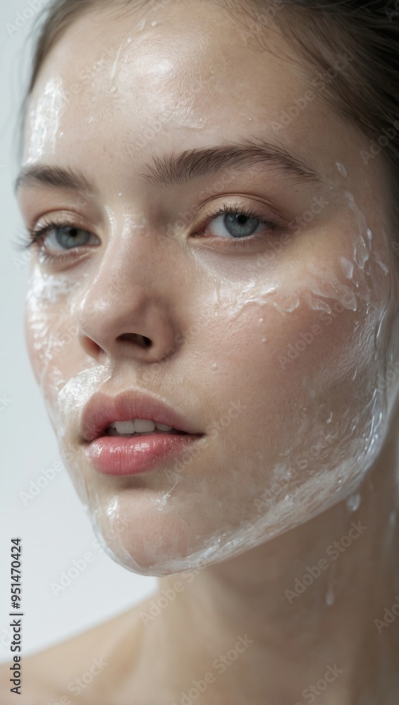 A woman with a white face mask on A woman with a white face mask on