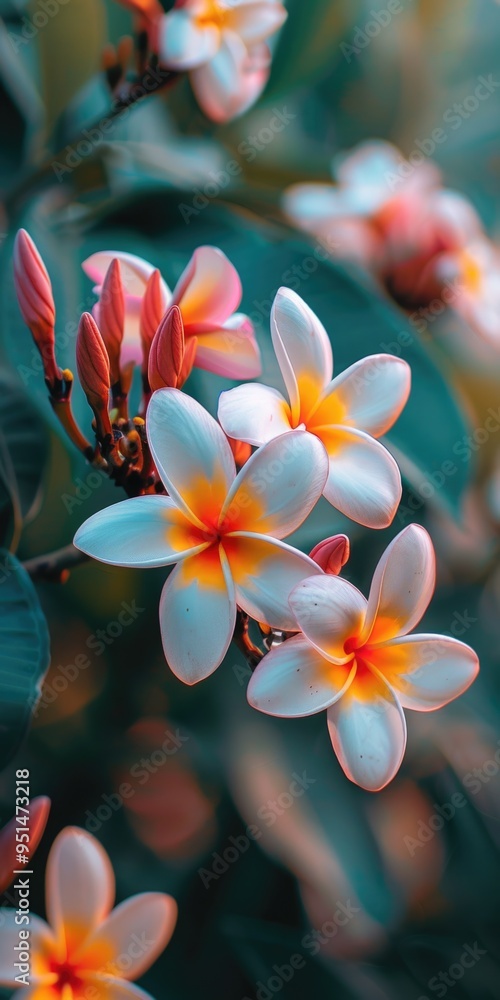 Plumeria flower on bokeh nature background. ai generated Plumeria flower on bokeh nature background. ai generated