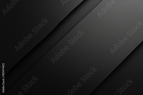3D techno abstract black background of lines and stripes, geometric shape, banner