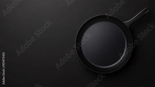 Cooking and frying pan in black and silver Teflon coating
 photo