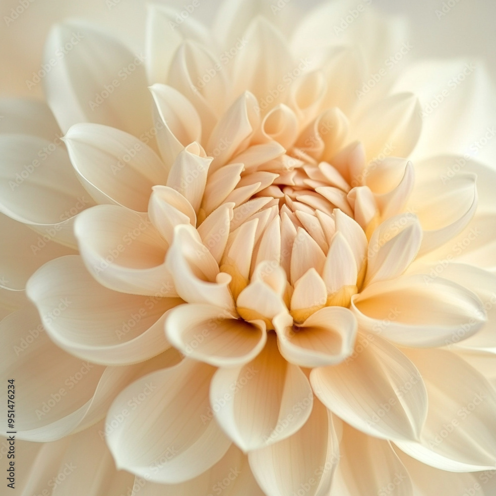 Light and airy close-up photo of a cream coloured dahlia Light and airy close-up photo of a cream coloured dahlia