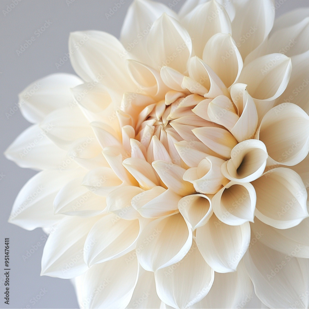 Light and airy close-up photo of a cream coloured dahlia Light and airy close-up photo of a cream coloured dahlia