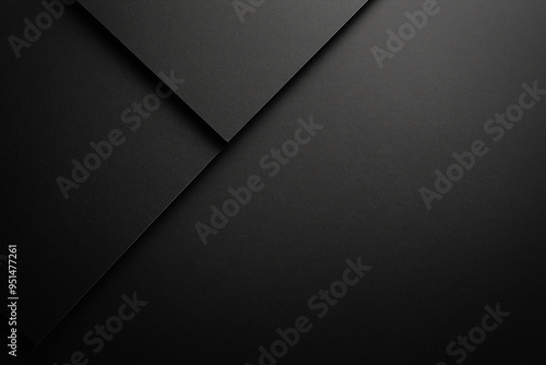 3D techno abstract black background of lines and stripes, geometric shape, banner