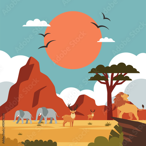 Exploring Africa Illustration