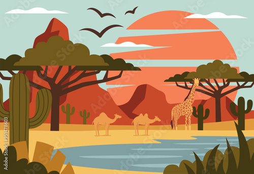Exploring Africa Illustration