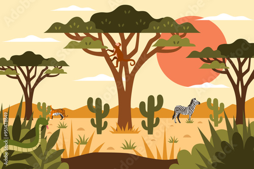 Exploring Africa Illustration