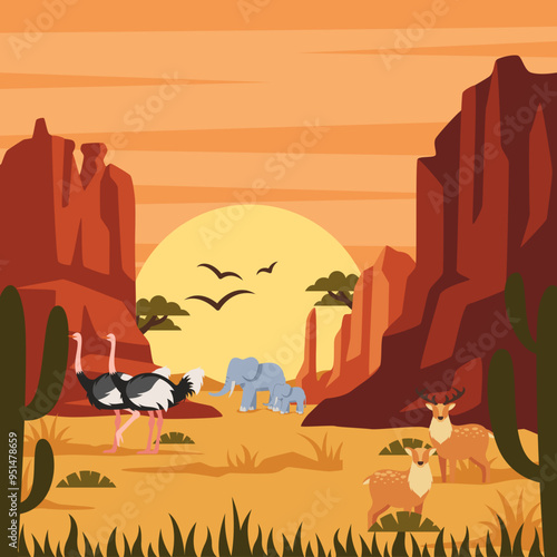 Exploring Africa Illustration
