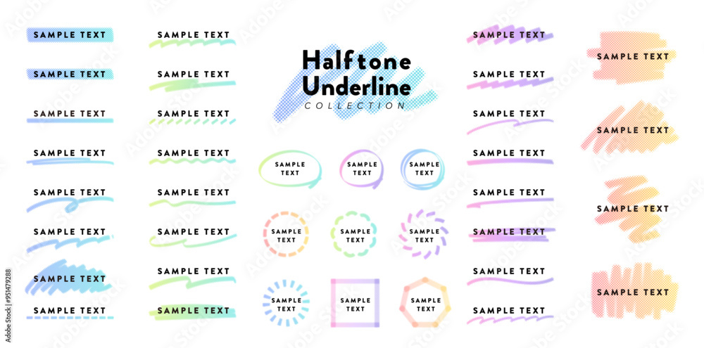 Handwritten halftone underline vector material
Handwritten halftone underline vector material