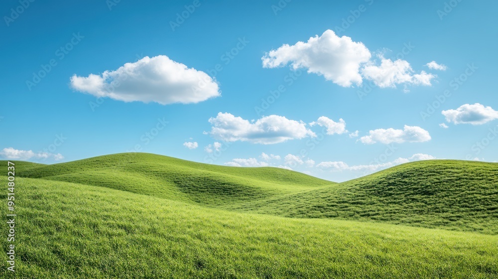 landscape of rolling hills covered in dense green grass, landscape of rolling hills covered in dense green grass,