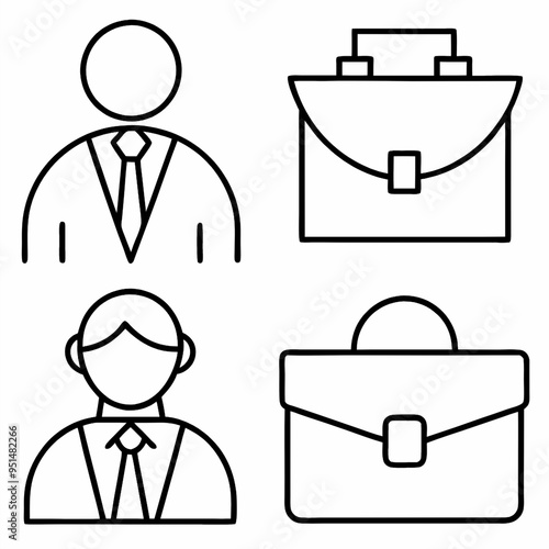 Buisness person icon set