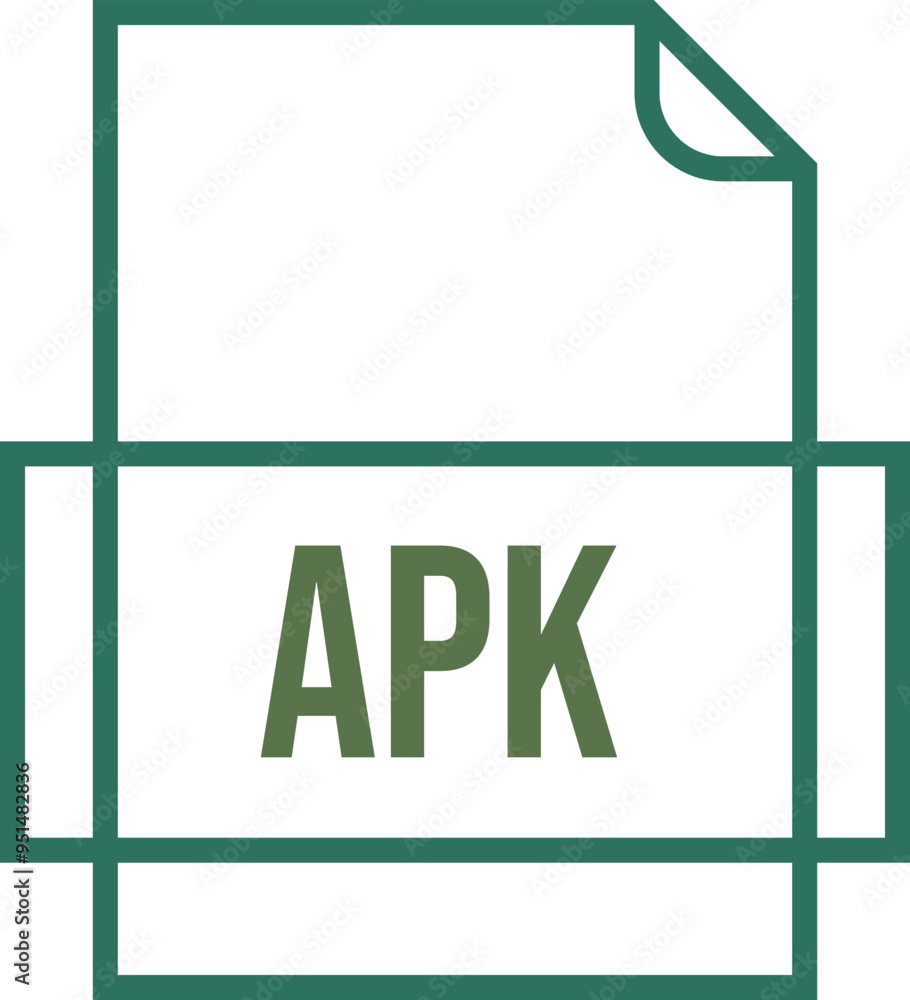 APK File icon thick outline sharp corners APK File icon thick outline sharp corners