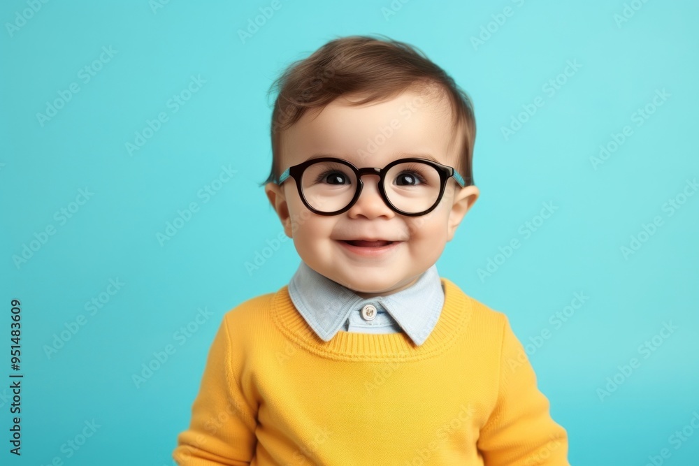 Baby wear glasses portrait cute intelligence. Baby wear glasses portrait cute intelligence.
