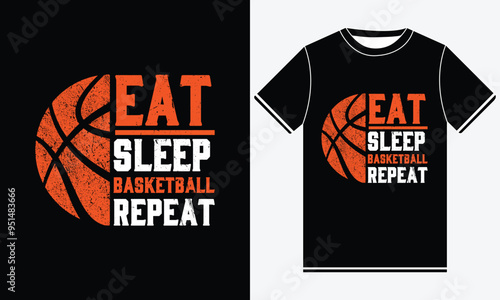 Eat sleep basketball repeat t shirt design
