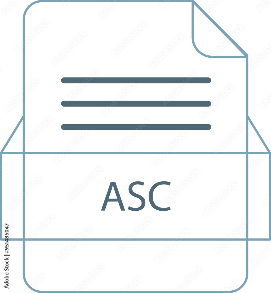 ASC File icon black outline ASC File icon black outline
