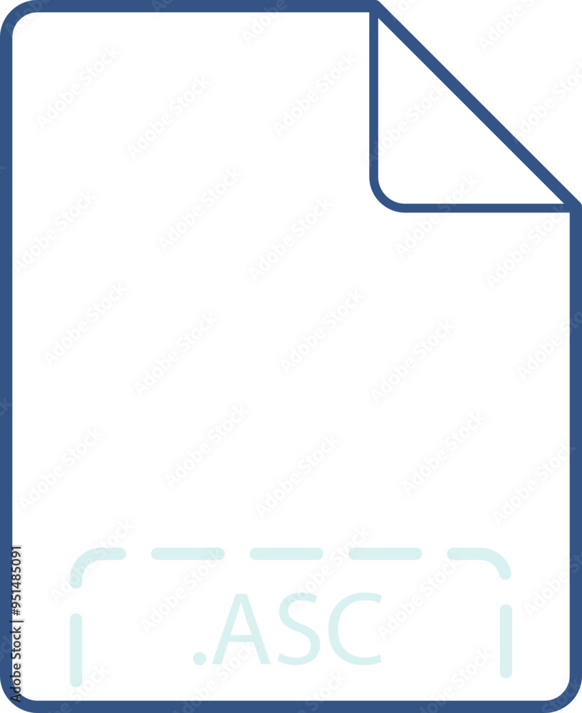 ASC File icon deep rounded outline ASC File icon deep rounded outline