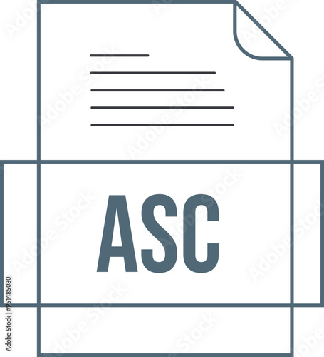 ASC File icon crisp thick outline sharp corners