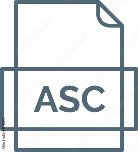 ASC File icon thick outline rounded corners