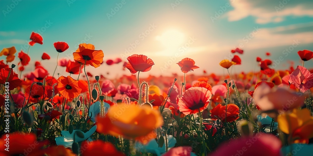 Obraz premium red poppy field