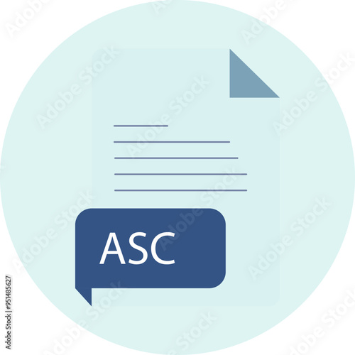 ASC File extension icon black color crisp corners circular shape