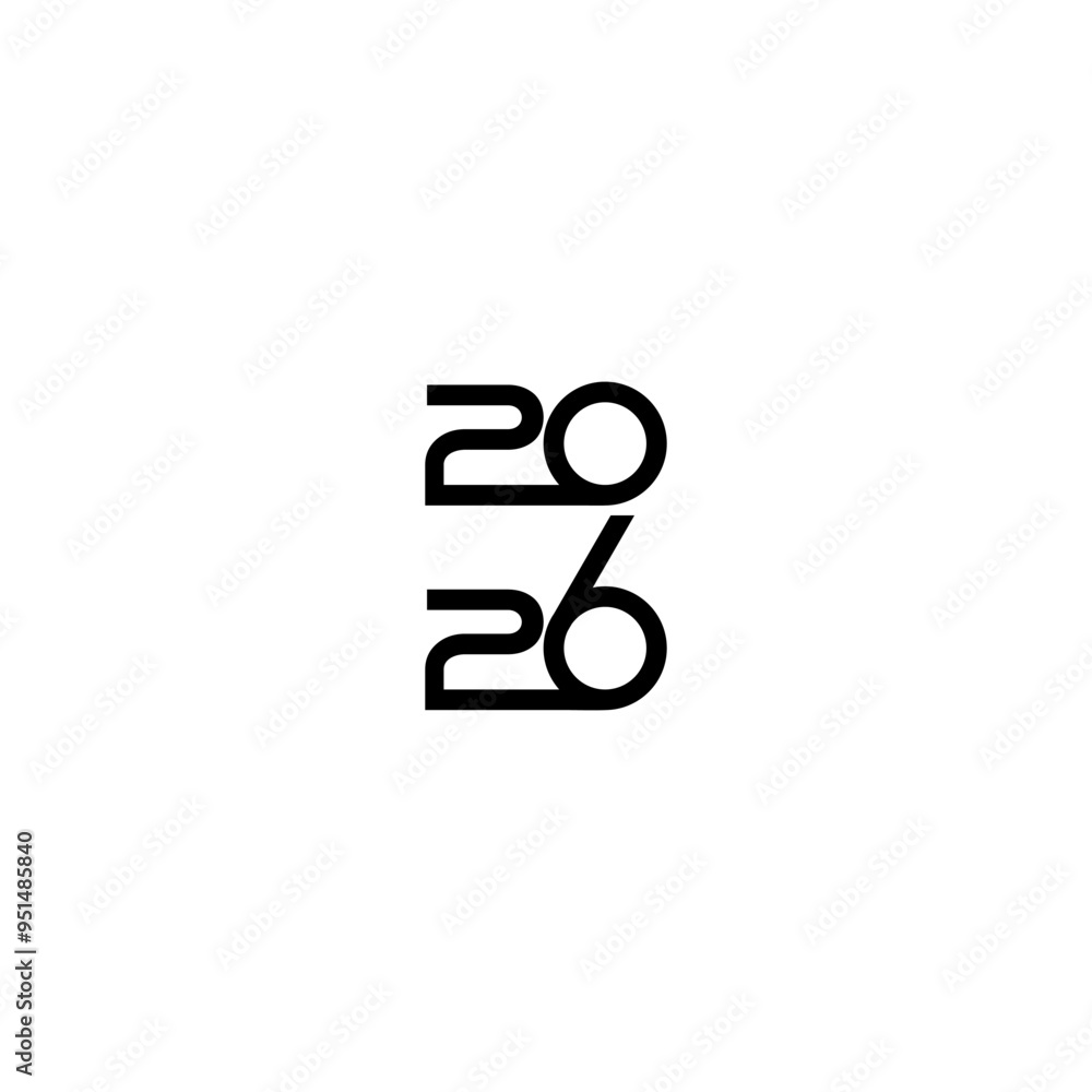 2026 Design Illustration, flat style, simple, memorable and eye catching, can use for Calendar Design, Website, News, Content, Infographic, Happy New Year, or Graphic Design Element. Vector 2026 Design Illustration, flat style, simple, memorable and eye catching, can use for Calendar Design, Website, News, Content, Infographic, Happy New Year, or Graphic Design Element. Vector
