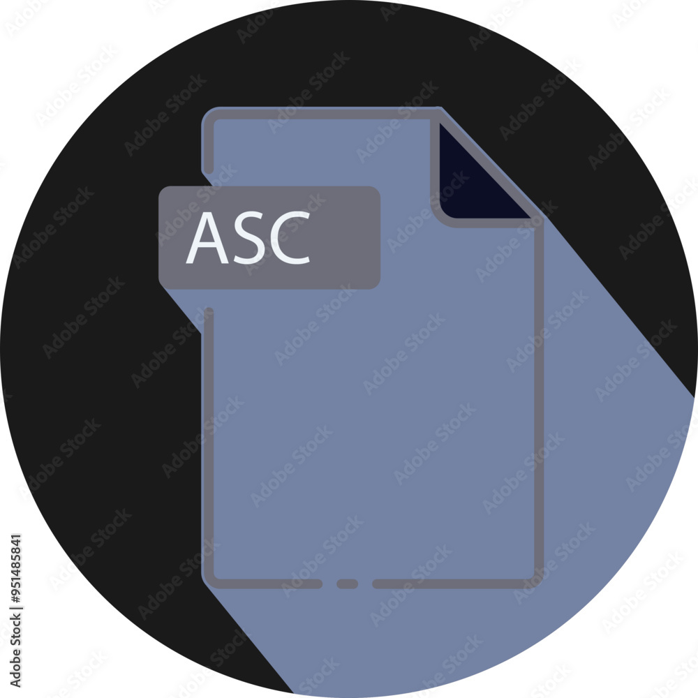 ASC File fomat minimal icon with circle outside ASC File fomat minimal icon with circle outside