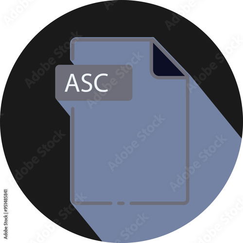 ASC File fomat minimal icon with circle outside photo