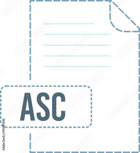 ASC File format icon dashed outline