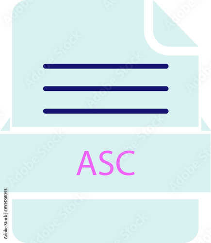 ASC File icon black color and lines