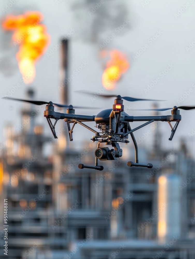 Drones oversee crude oil refining operations as part of a high-tech response to increasing global demand. Drones oversee crude oil refining operations as part of a high-tech response to increasing global demand.